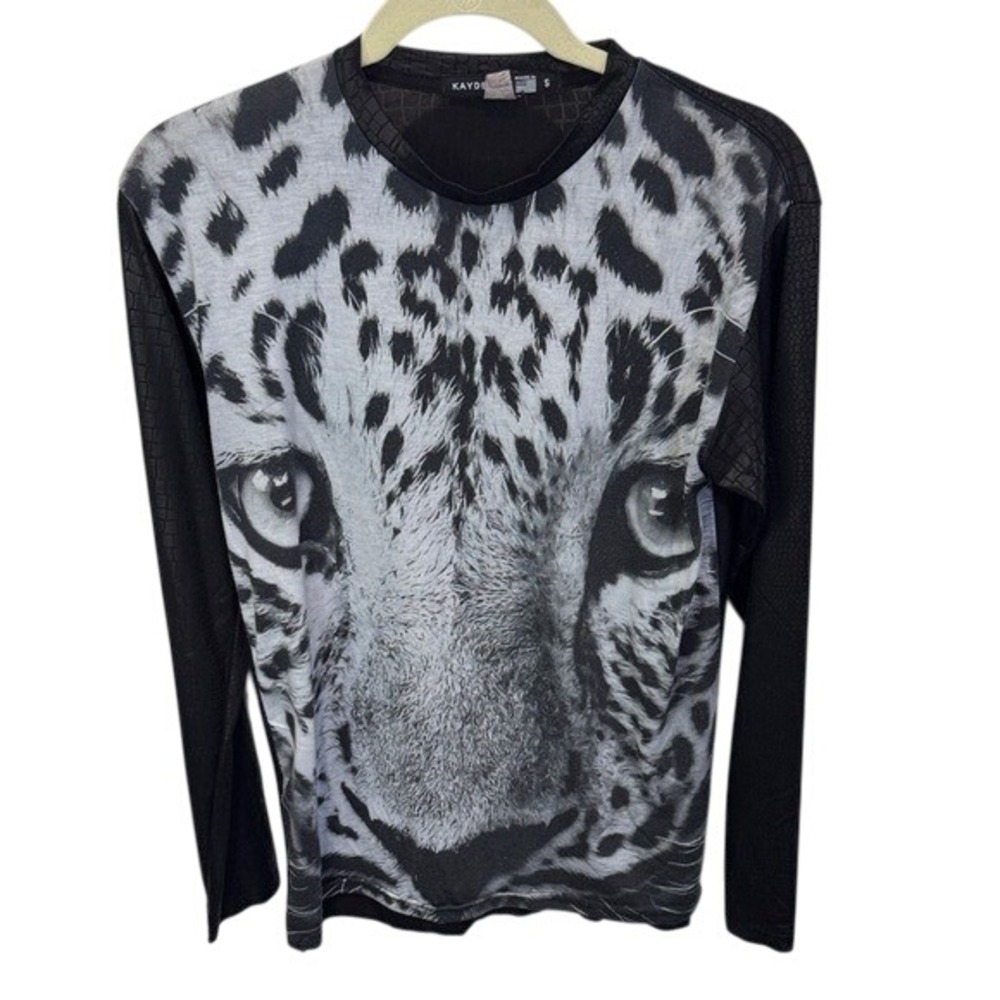 Kayden K Leopard Print Long Sleeve T Shirt‎ Animal Graphic Top